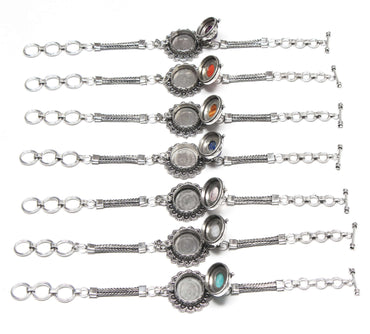 Echte verschiedene Kristall handgefertigte Giftkette Armbänder für Frauen Großhandel viel Multi Farbe versilberte Armbänder