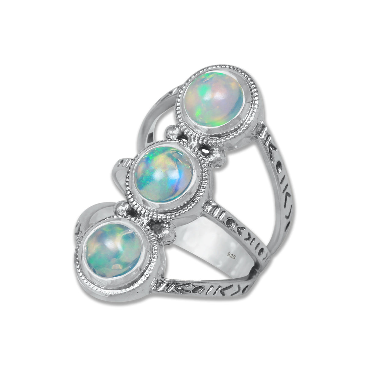 Celestia Band – Sterling Silver Ring with Four Natural Gemstones | Handmade | Made to Order