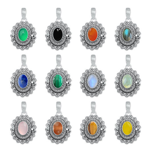 Halskette mit Giftanhängern aus natürlichem Edelstein, verschiedene Farben, Kristall, handgefertigt, Großhandelsanhänger zum Massenverkauf