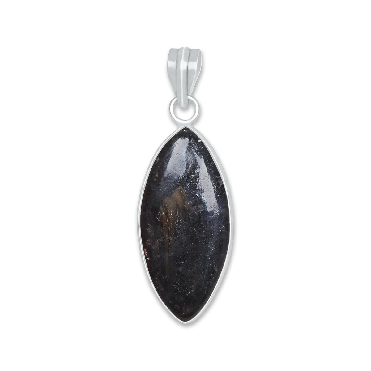 Nuummite Bezel Pendants β Silver-Plated, Natural Ancient Stone | Wholesale