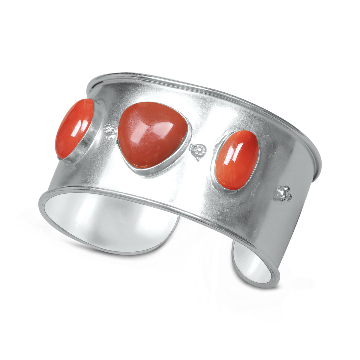 Statement Gemstone Bangles – Silver-Plated, Adjustable Handmade Cuffs | Wholesale (Made to Order)