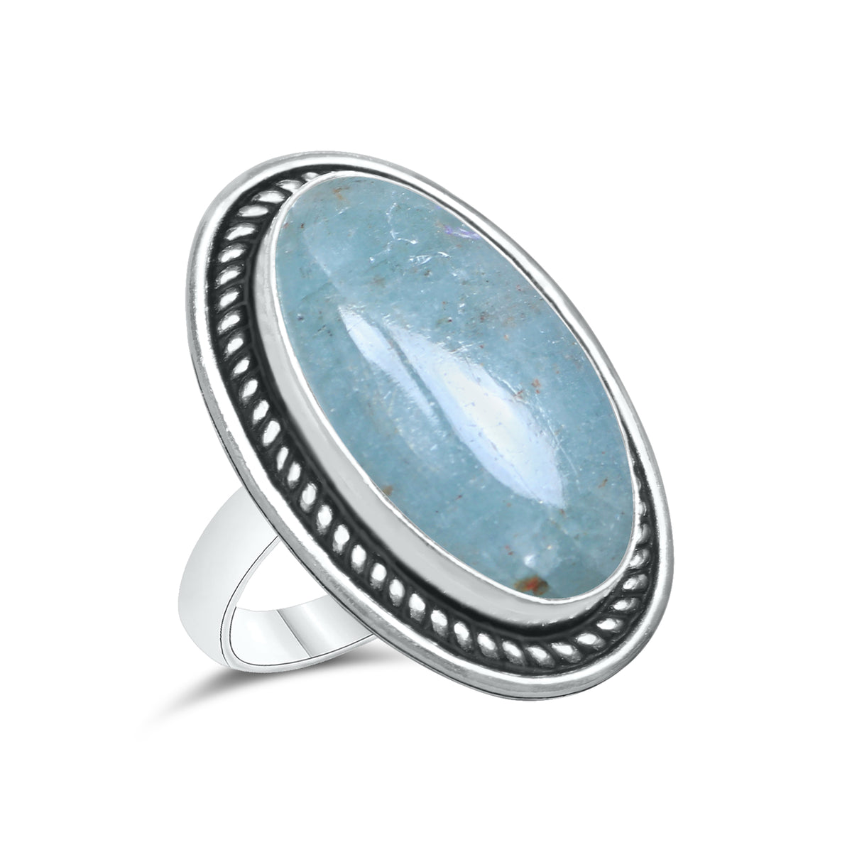 Aquamarine Rings – Silver-Plated, Handmade, Soft Blue Natural Gemstone (US Sizes 6–10, Non-Adjustable) | Wholesale