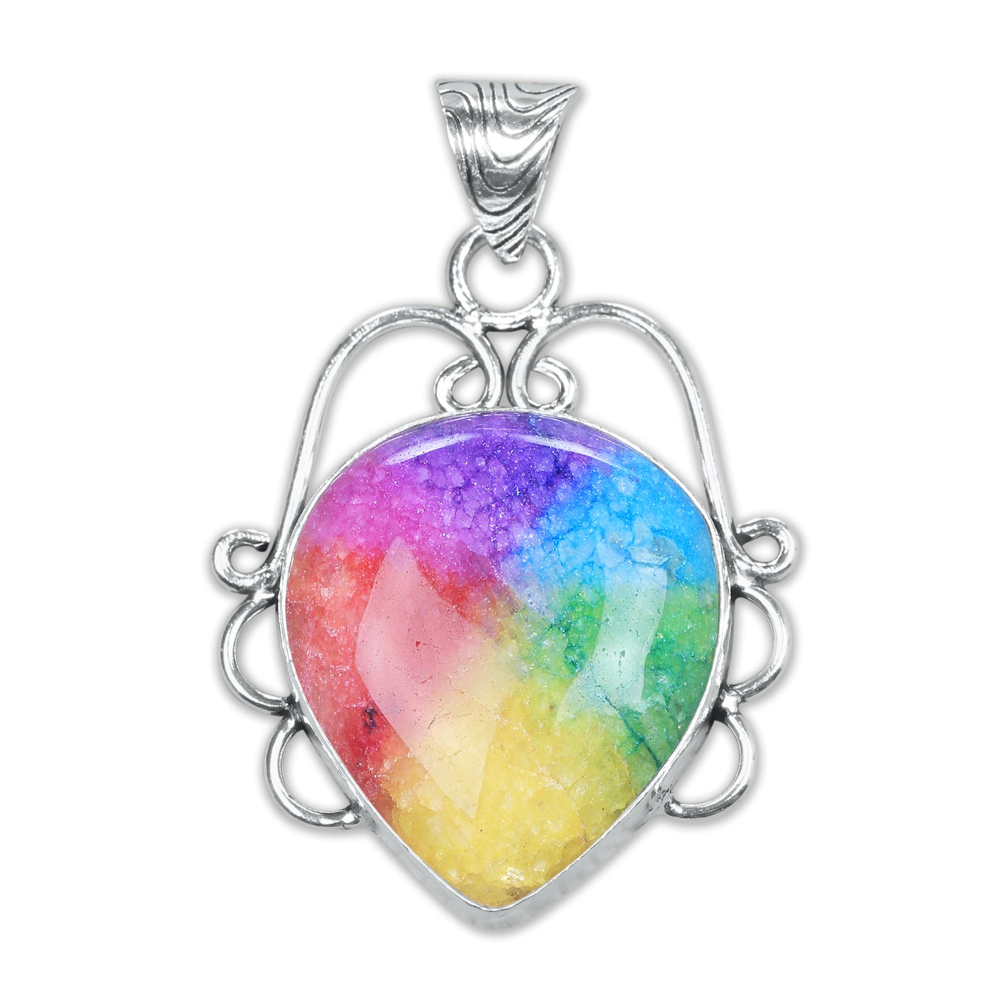 Collier avec pendentifs en cristal multicolores, bijoux en pierres précieuses assorties, pendentifs faits à la main pour femmes