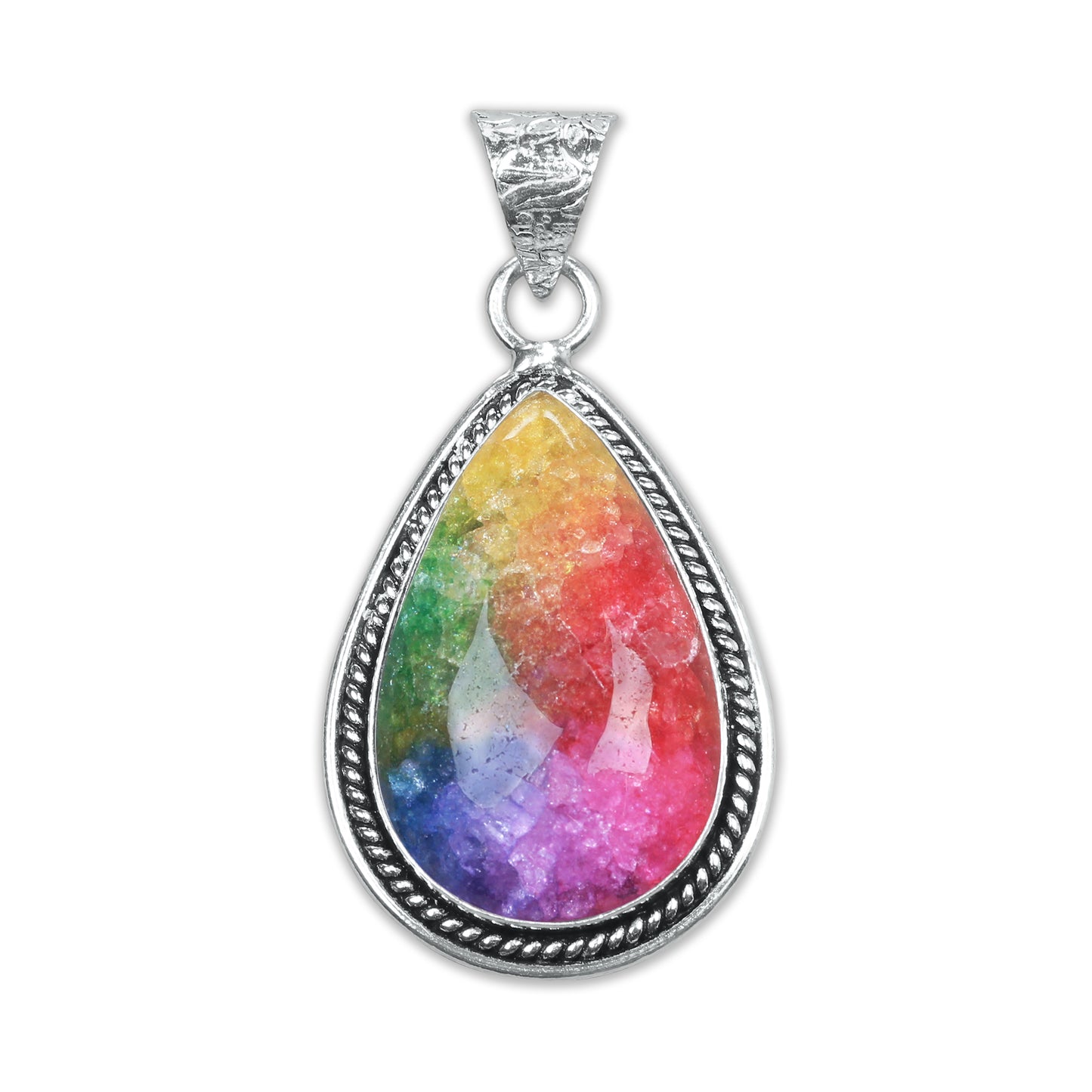 Collier avec pendentifs en cristal multicolores, bijoux en pierres précieuses assorties, pendentifs faits à la main pour femmes