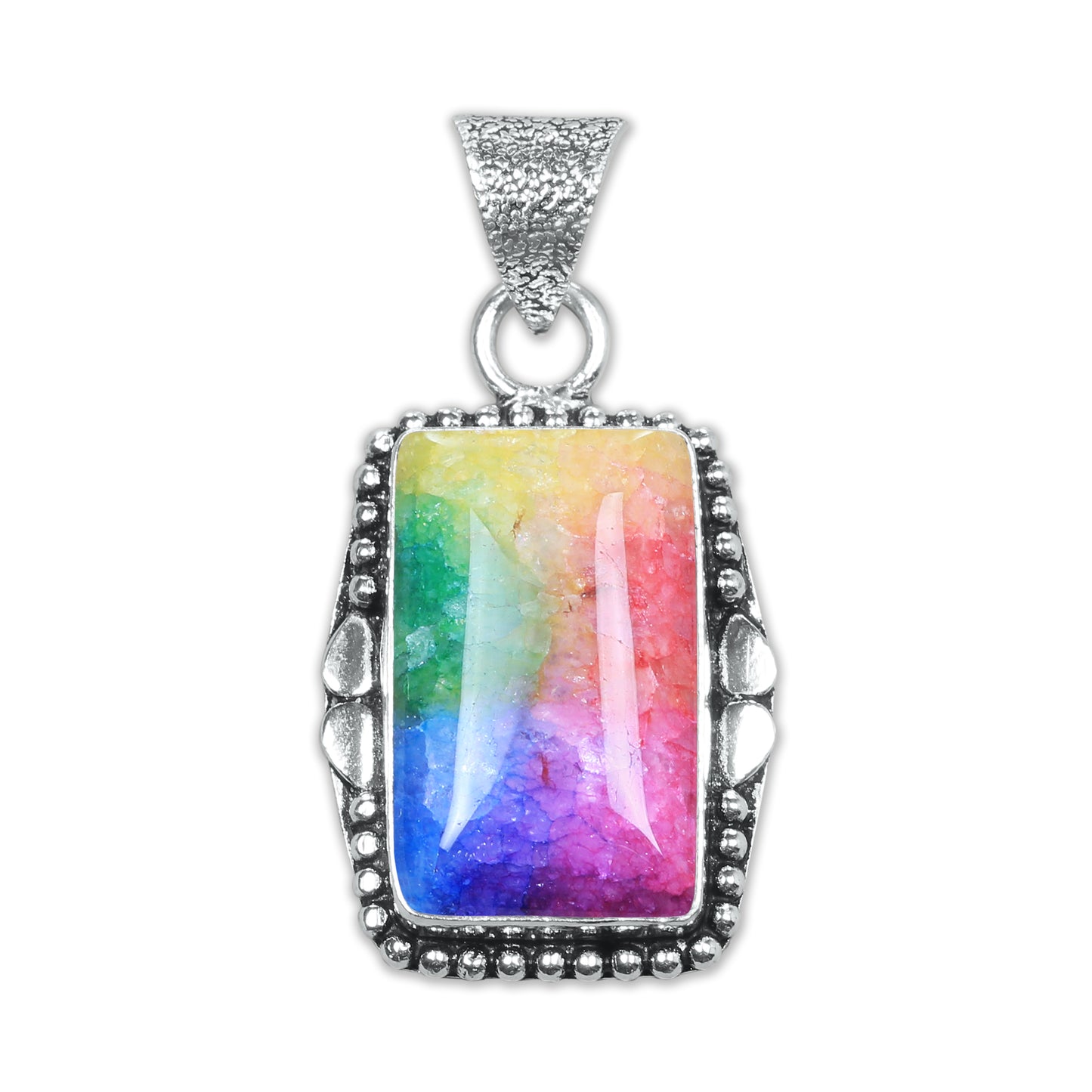 Collier avec pendentifs en cristal multicolores, bijoux en pierres précieuses assorties, pendentifs faits à la main pour femmes