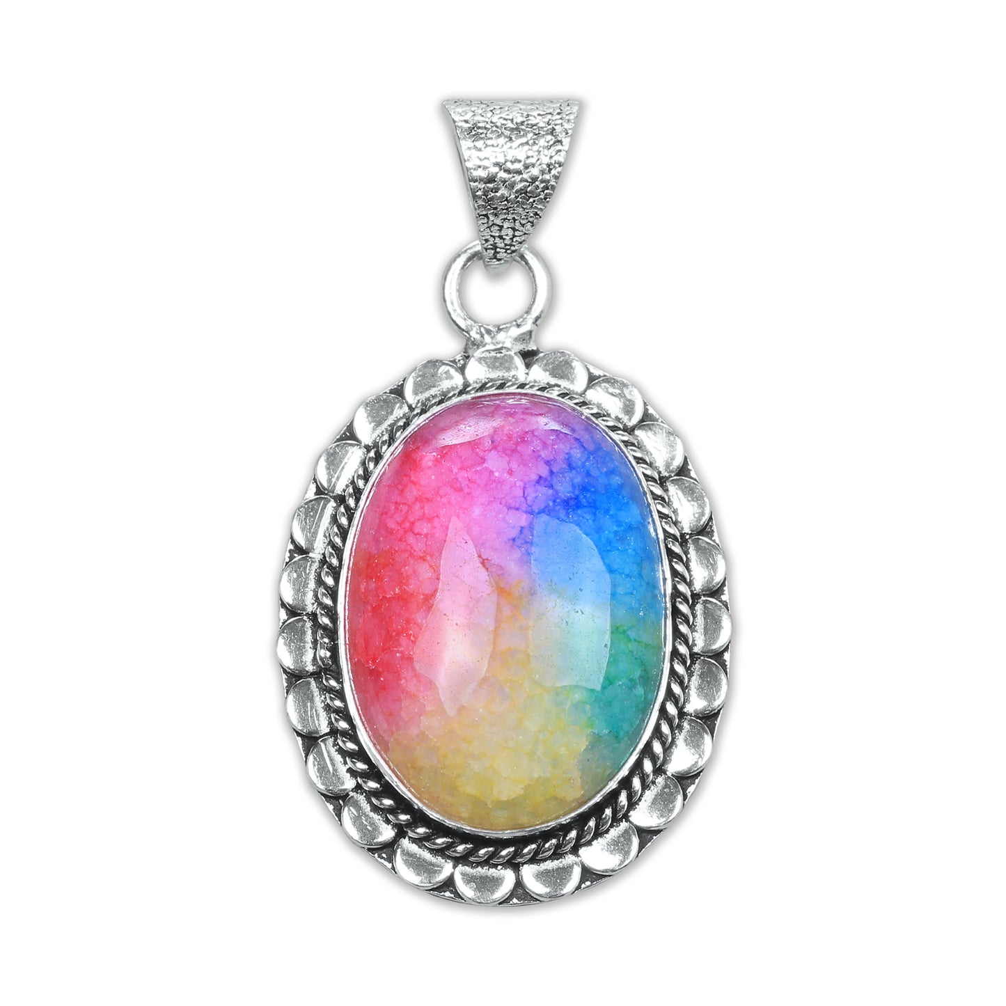 Rainbow Quartz Designer Pendants – Silver-Plated, Handmade, Dyed Vivid Colors | Wholesale
