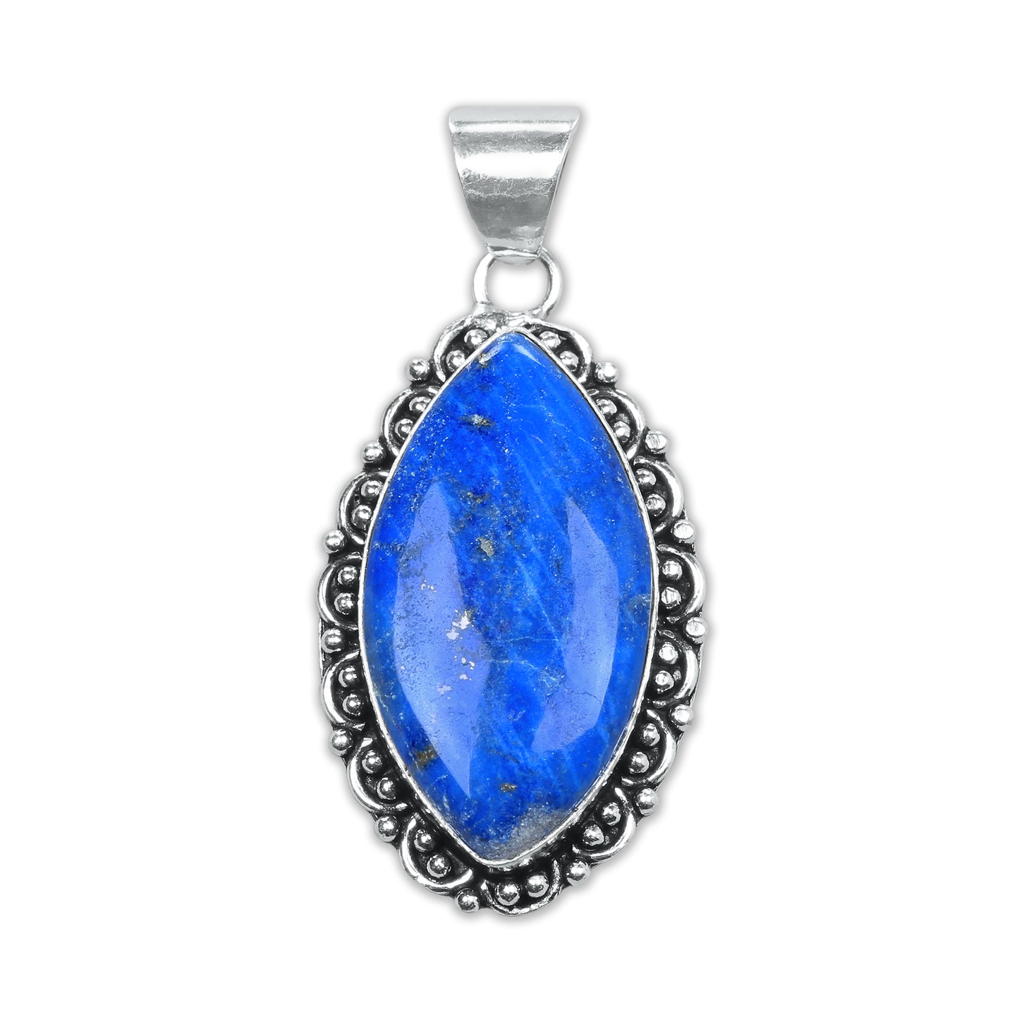 Lapis Lazuli Designer Pendants โ Silver-Plated, Handmade, Royal Blue | Wholesale