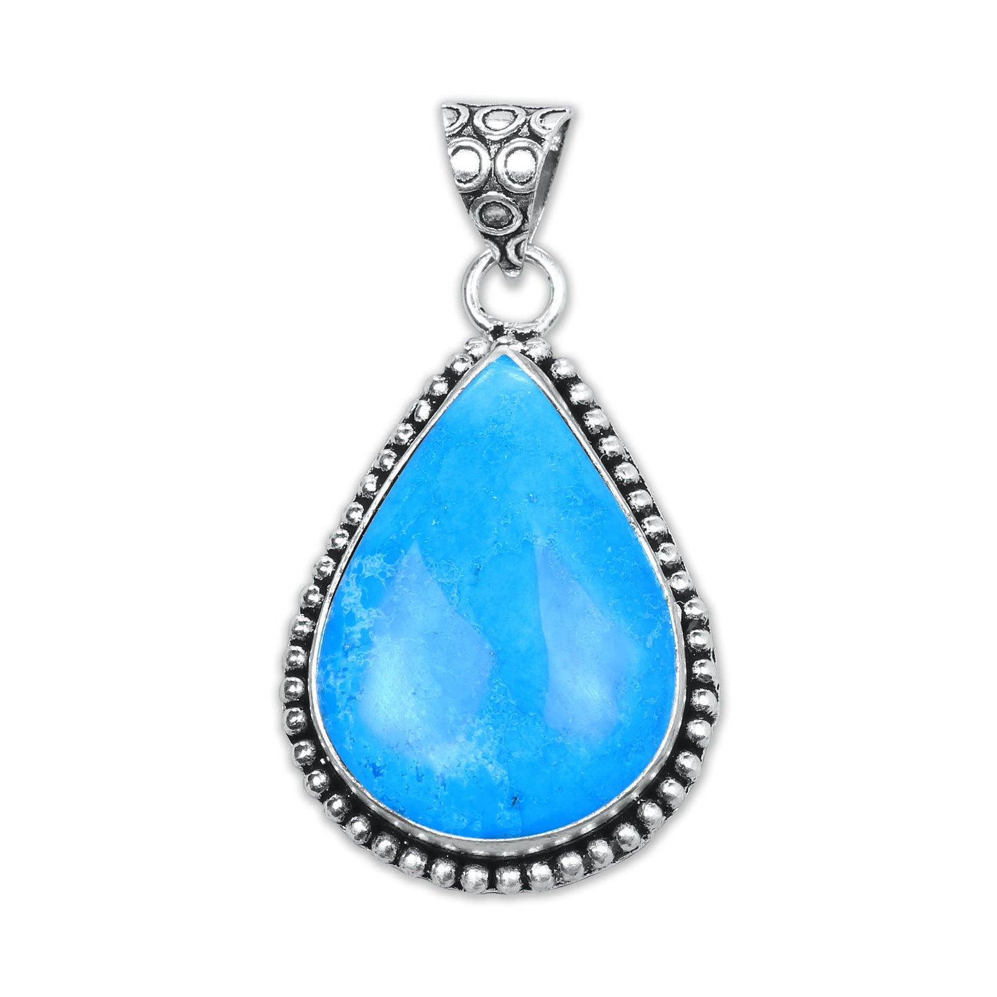 Blue Howlite Designer Pendants – Silver-Plated, Handmade, Dyed Deep Blue | Wholesale
