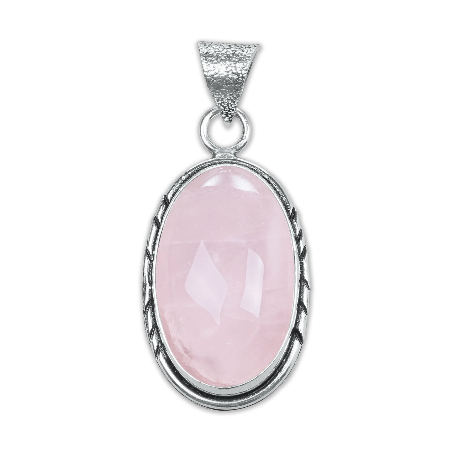 Rose Quartz Designer Pendants โ Silver-Plated, Handmade, Soft Pink | Wholesale