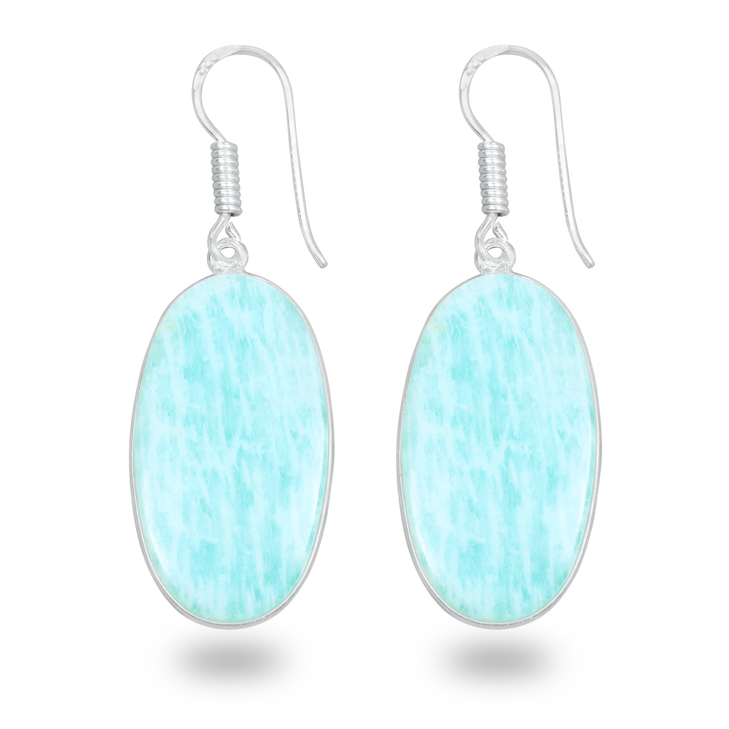 Amazonite Earrings – Silver-Plated, Handmade, Aqua-Teal | Wholesale