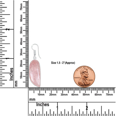 Rose Quartz Earrings – Silver-Plated, Handmade, Soft Pink | Wholesale