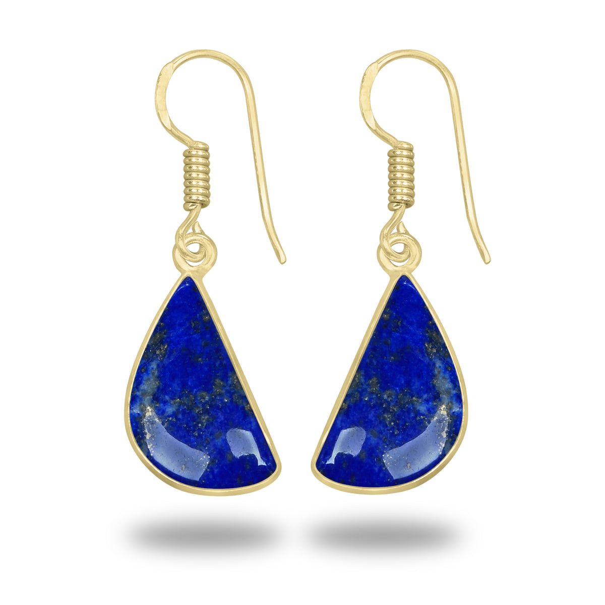 Lapis Earrings – 18K Gold-Plated Bezel, Handmade Minimal Design | Made to Order