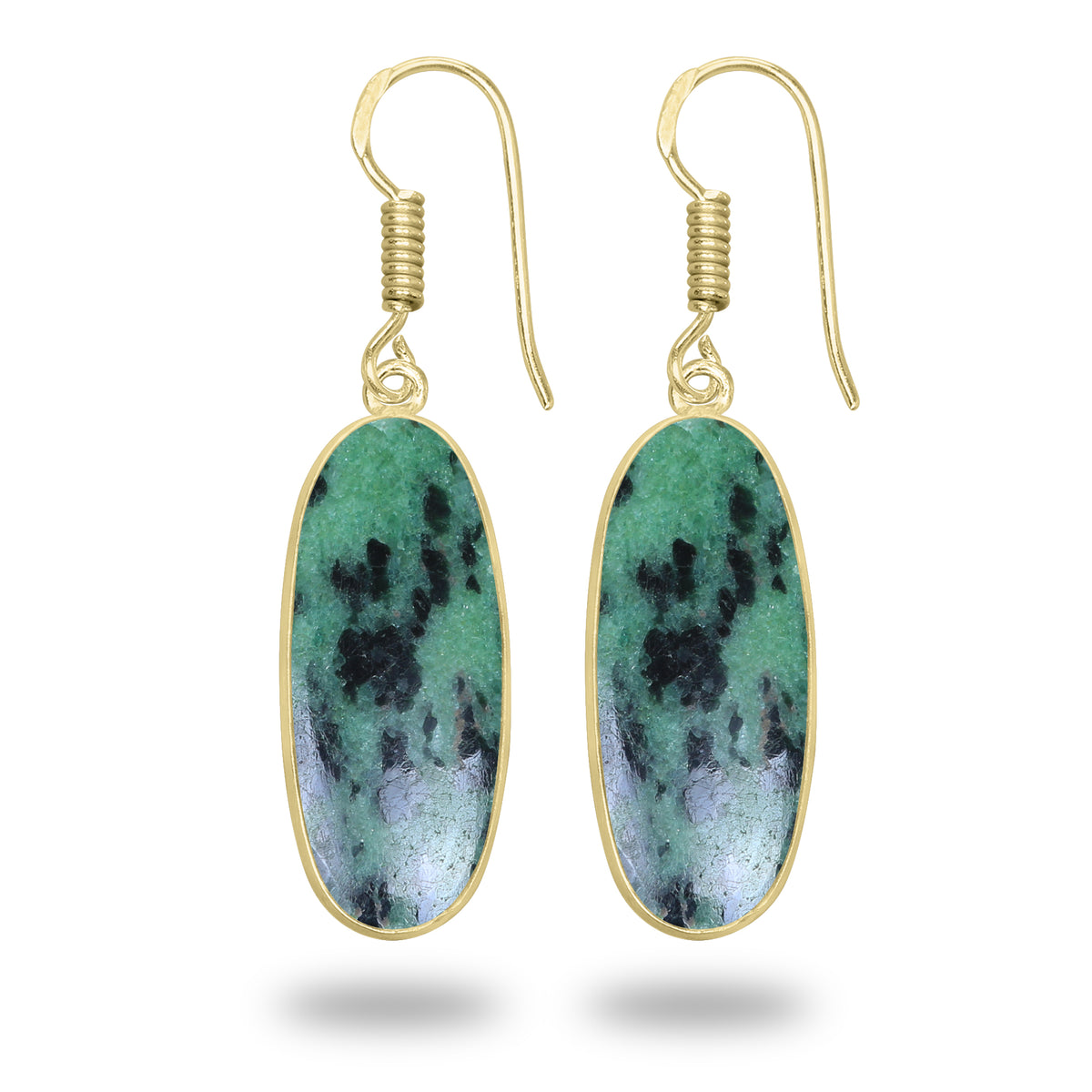 Ruby Zoisite Earrings – 18K Gold-Plated Bezel, Handmade Minimal Design | Made to Order