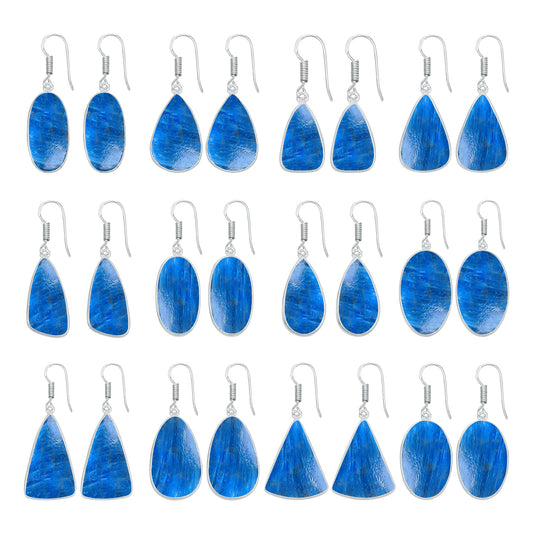 Apatite Earrings – Minimalist, Silver-Plated | Wholesale Handmade Jewelry (Made to Order)