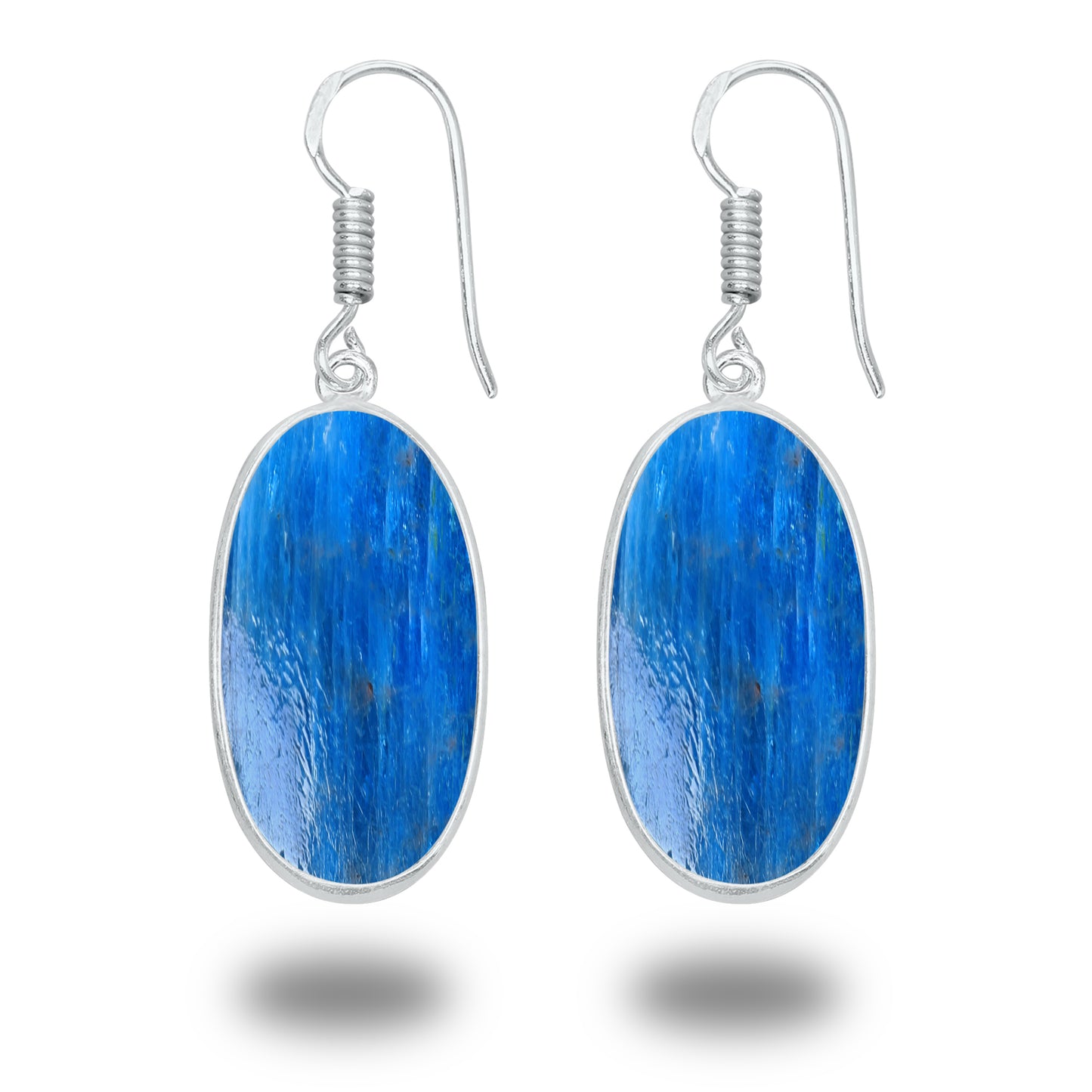 Boucles d'oreilles en apatite – Minimalistes, plaquées argent | Bijoux faits main en gros