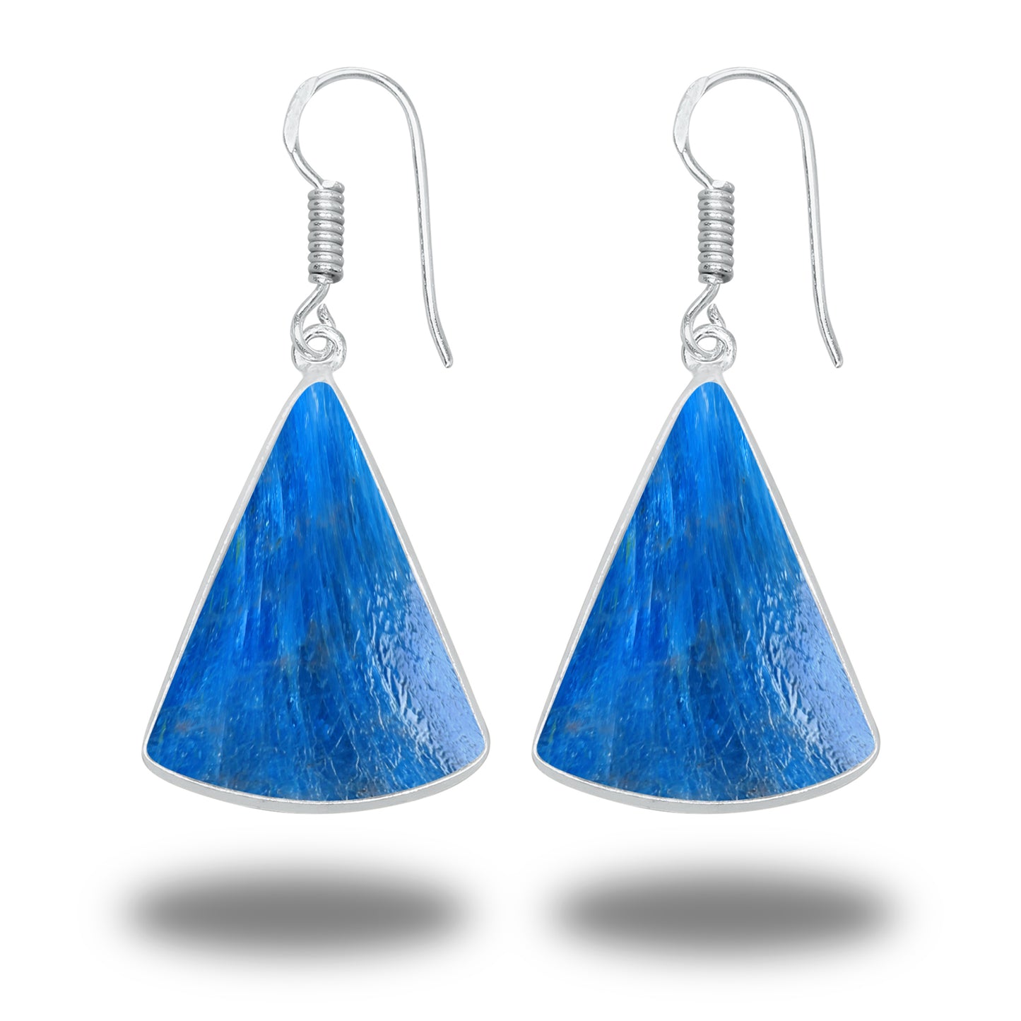 Boucles d'oreilles en apatite – Minimalistes, plaquées argent | Bijoux faits main en gros