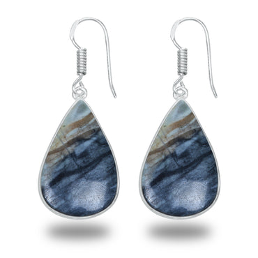 Picasso Jasper Earrings – Minimalist, Silver-Plated | Wholesale & Handmade