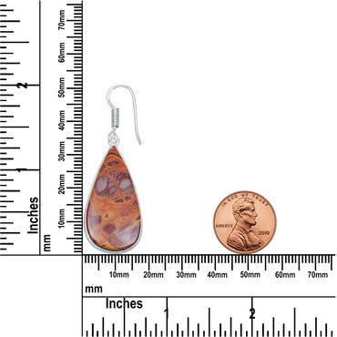 Noreena Jasper Earrings – Silver-Plated, Handmade, Earthy Red-Mustard | Wholesale