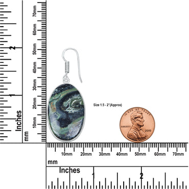 Boucles d'oreilles en jaspe étoilé – Plaqué argent | Bijoux faits main en gros