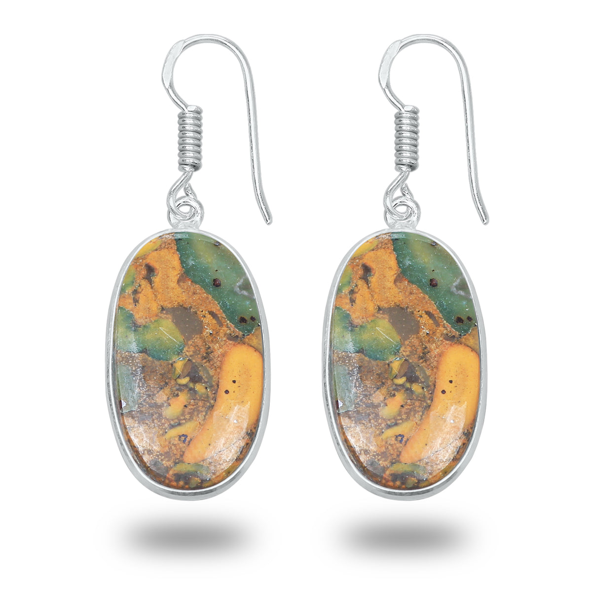 Sabalgarh Marble Earrings β Silver-Plated, Handmade, Fruit Jasper | Wholesale