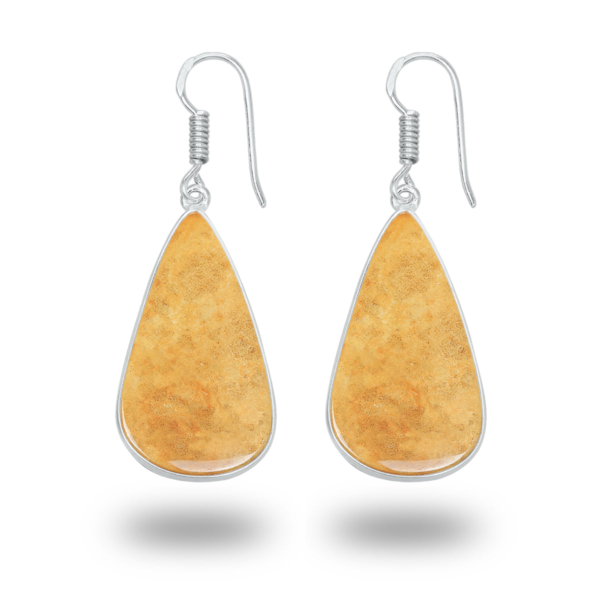 Boucles d'oreilles en corail fossile – Plaqué argent, minimalistes | Bijoux faits main en gros