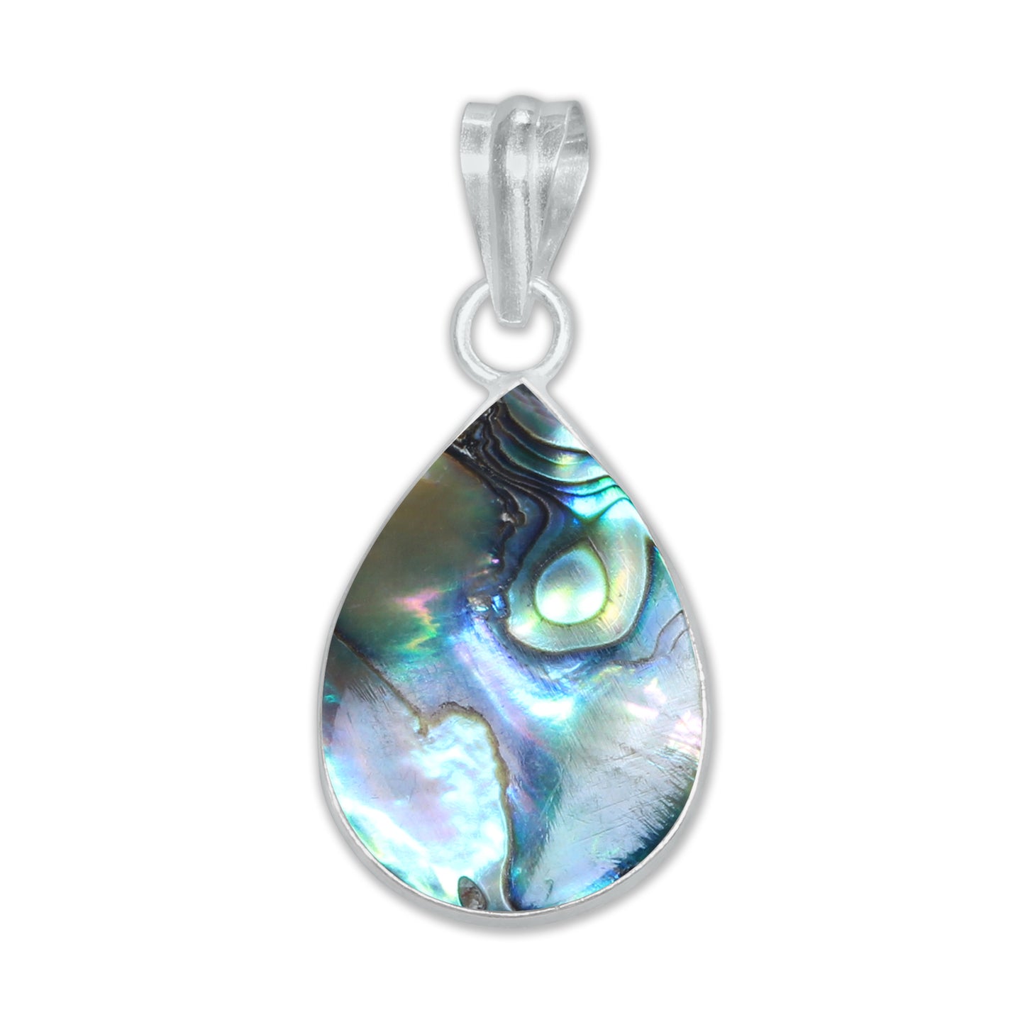 Abalone Shell Minimalist Pendants โ Silver-Plated, Handmade, Iridescent Rainbow | Wholesale