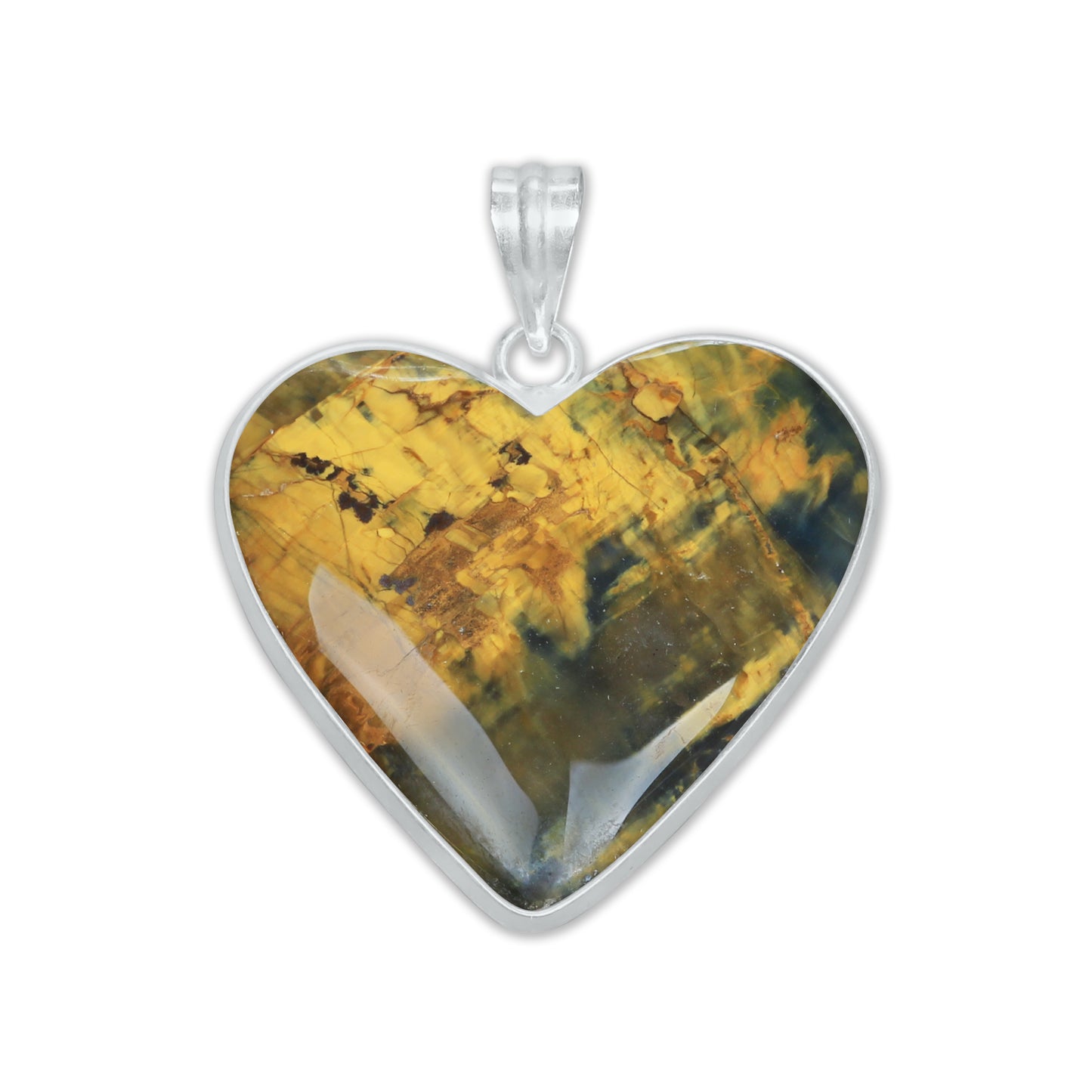 Heart Pendants – Silver-Plated, Handmade, Assorted Gemstones | Wholesale