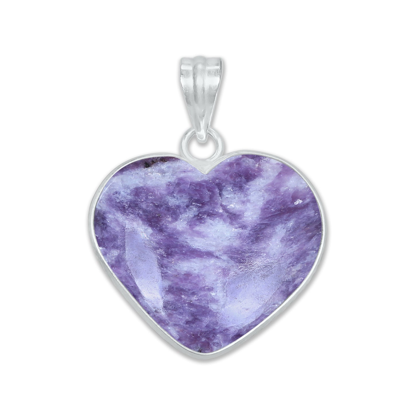 Lepidolite Heart Pendants β Silver-Plated, Handmade, Simple Works | Wholesale