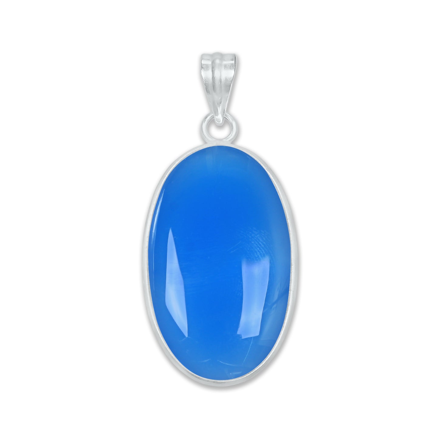 Blue Chalcedony Minimalist Pendants β Silver-Plated, Handmade, Dyed Sky Blue | Wholesale