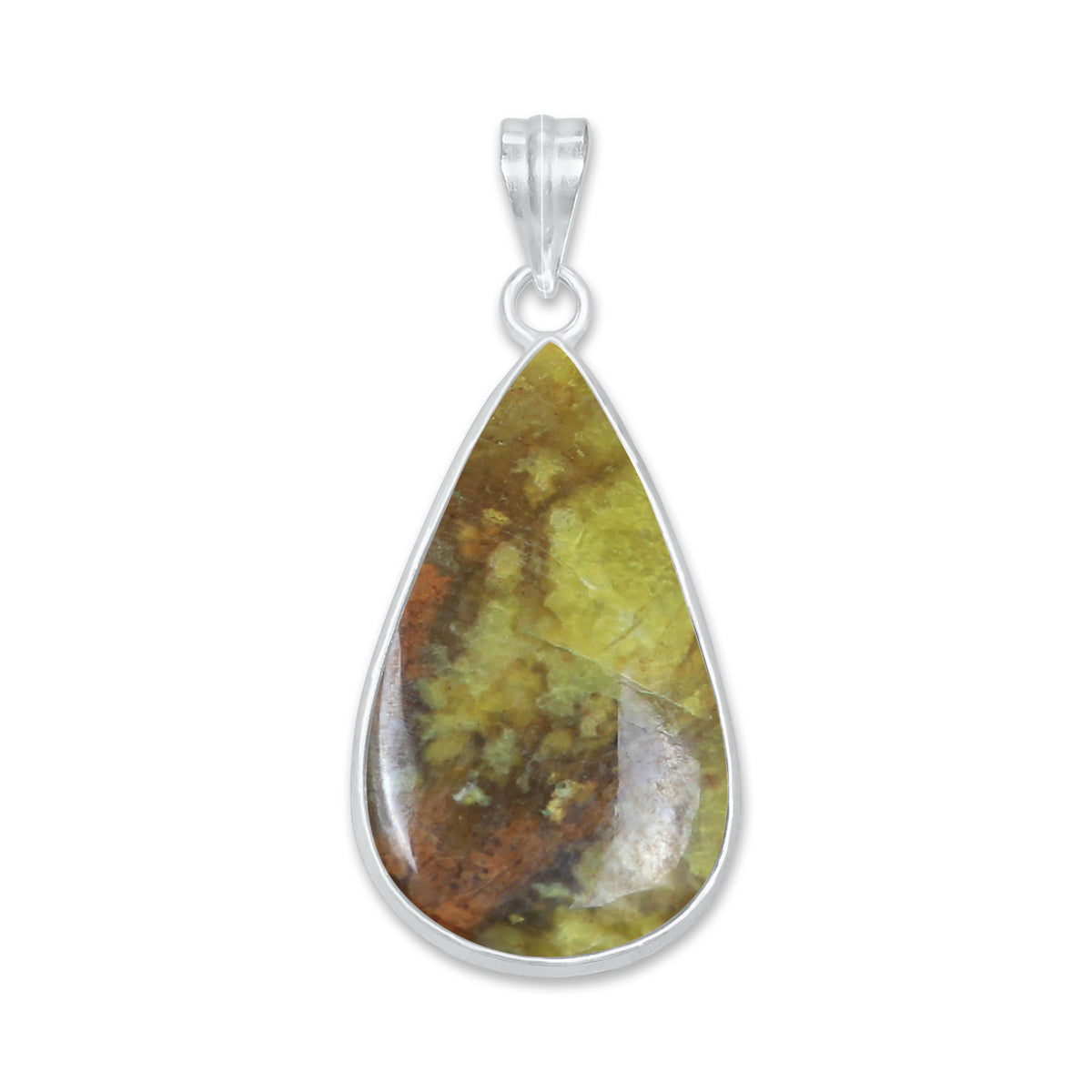 Natural Green Opal Pendants - Handmade Minimalist Jewelry, Brass, Silver Plating