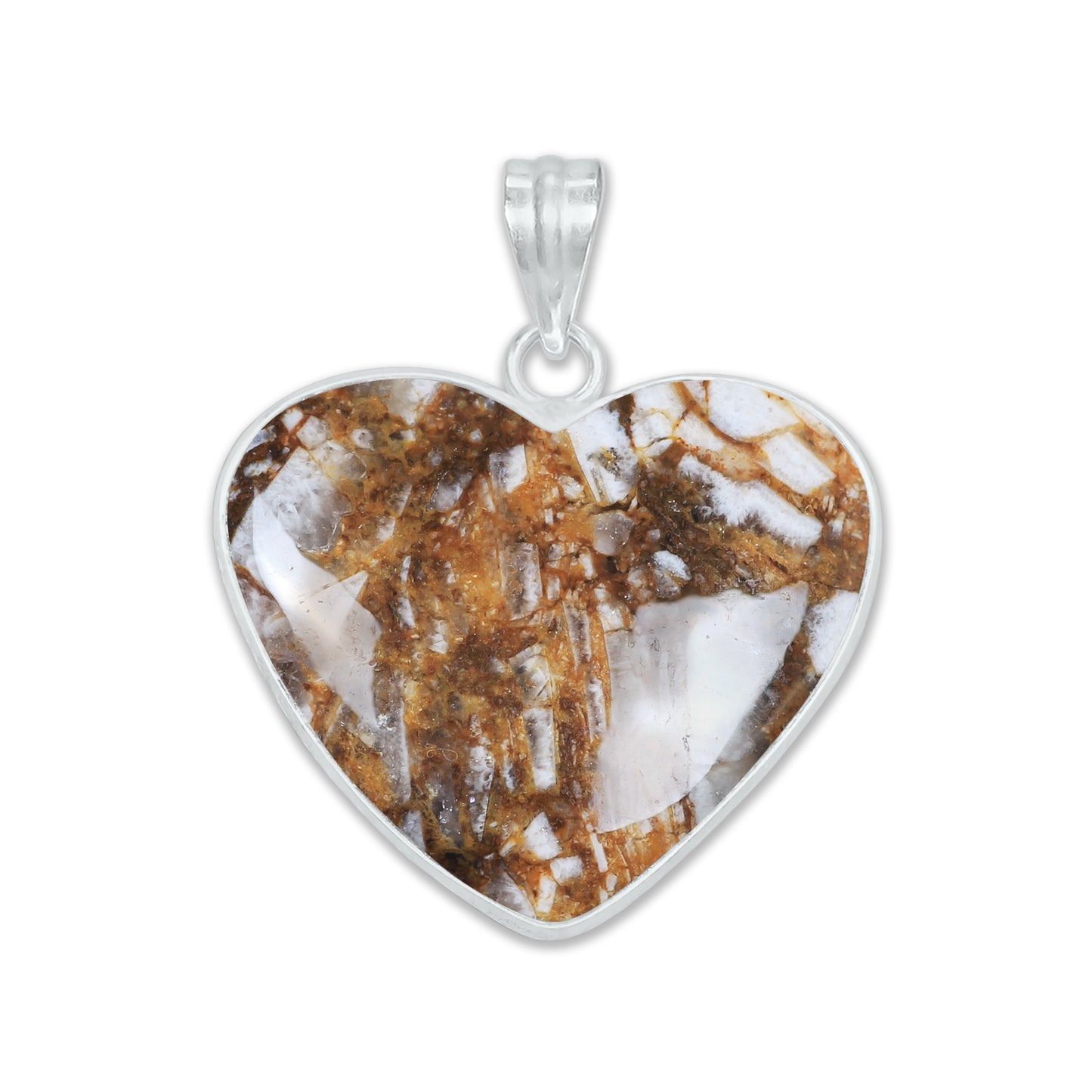 Turkish Stick Agate Heart Pendants – Silver-Plated, Handmade, Simple Works | Wholesale