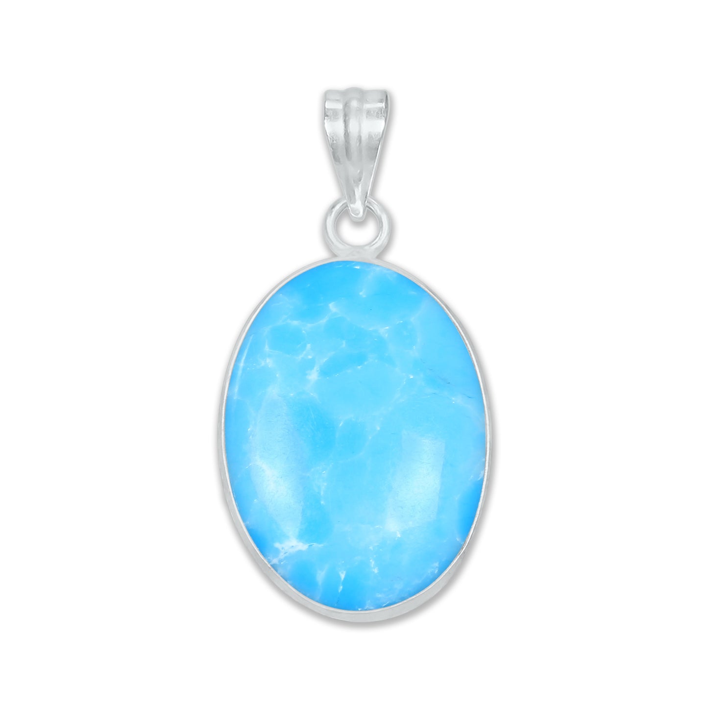 Larimar (Created) Minimalist Pendants β Silver-Plated, Handmade, Synthetic Ocean Blue | Wholesale