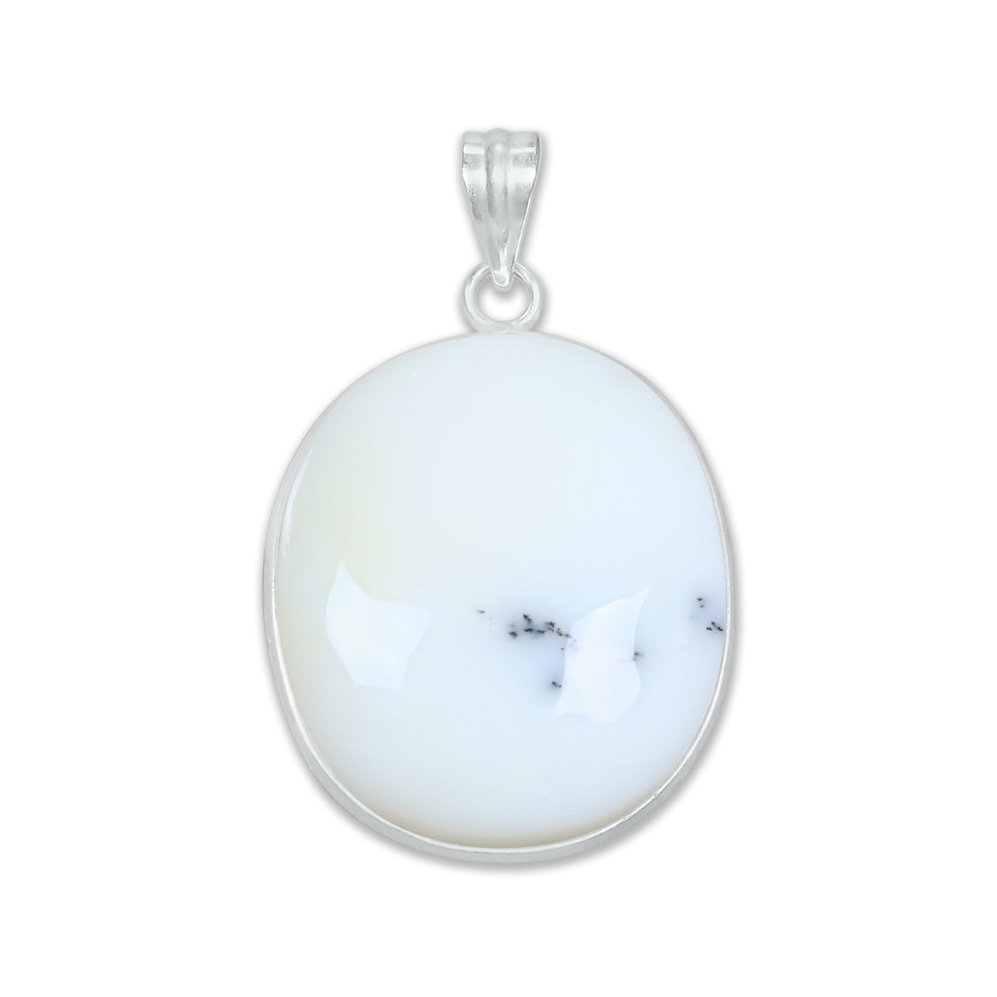 Dendrite Opal Minimalist Pendants – Silver-Plated, Handmade, Fern Inclusion Stone | Wholesale