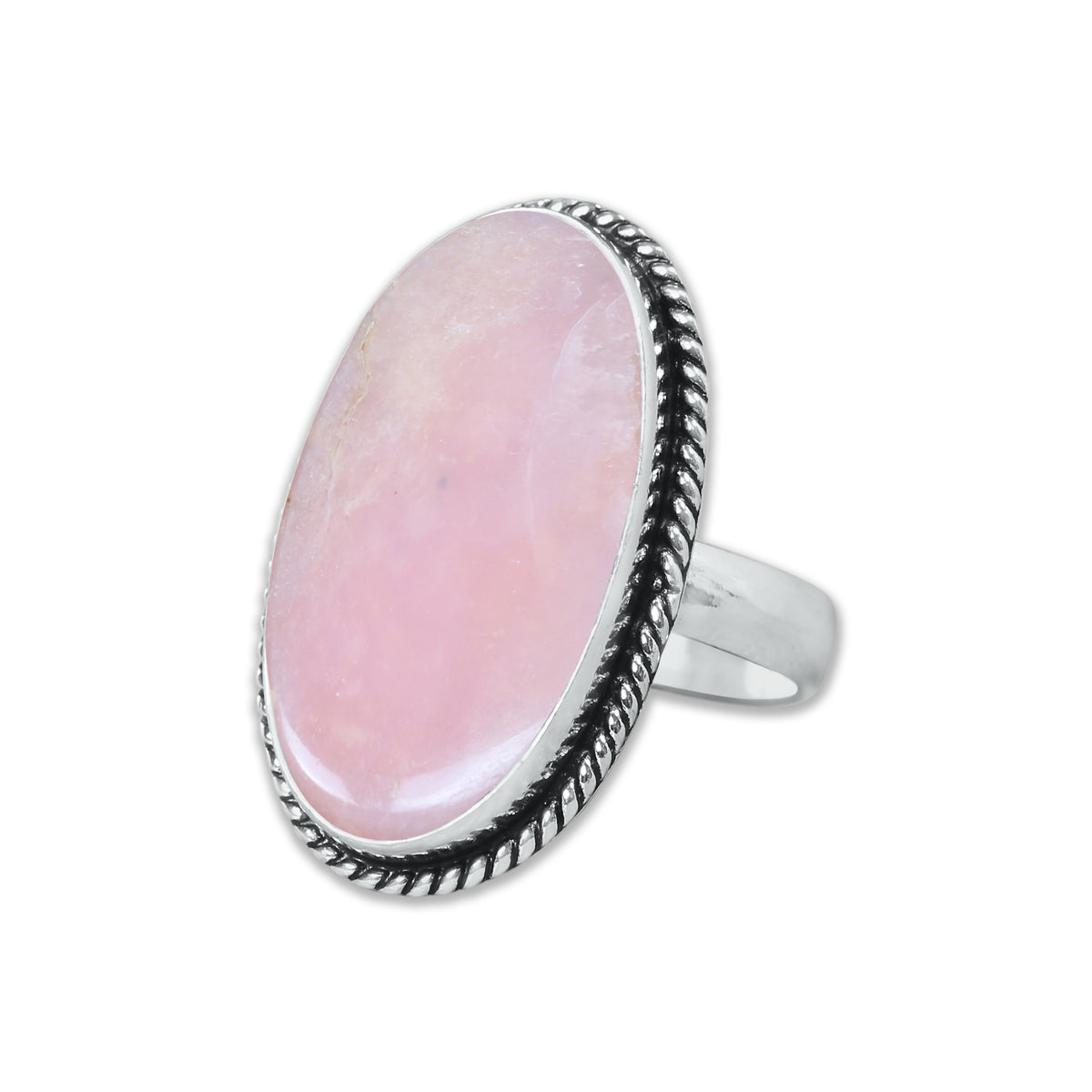 Pink Opal Rings – Silver-Plated, Handmade, Assorted Boho Designs (US Sizes 6–10, Made to Order) | Wholesale