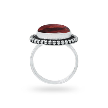 Red Jasper Rings – Silver-Plated, Handmade, Deep Crimson Grounding Stone (Made to Order) | Wholesale