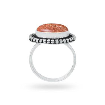 Natural Sunstone Rings – Handmade, Silver-Plated, Boho (Made to Order)