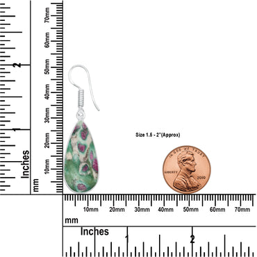 Ruby Fuchsite Earrings – Silver-Plated Bezel, Artisan Handmade | Made to Order