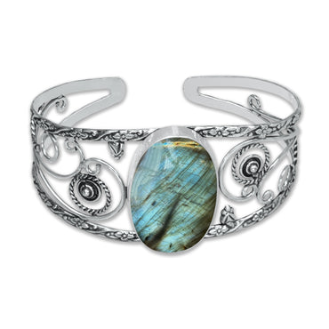 Chunky Gemstone Cuff Bangles – Silver-Plated, Handmade, Bold Boho Style | Wholesale