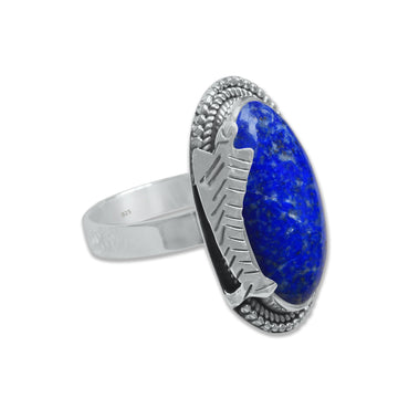 Lapis Lazuli Ring – Handmade | 925 Sterling Silver, Artisan Design, Boho Statement Jewelry (Made to Order)