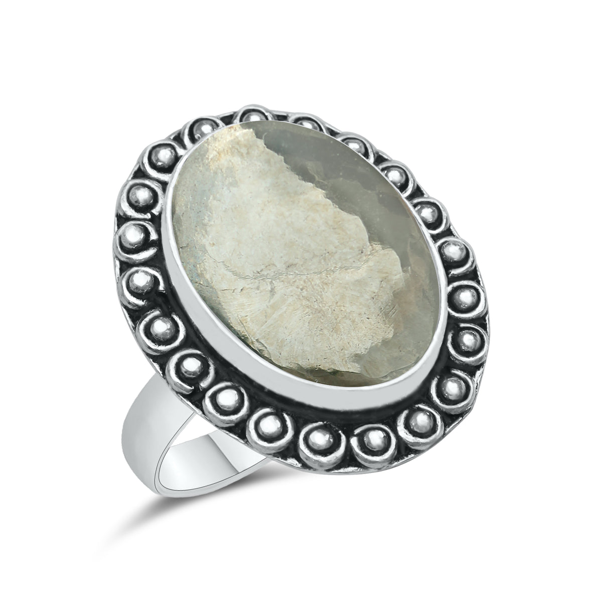 Pyrite Statement Rings | Bezel Set | AAA Quality - Silver Plated Brass