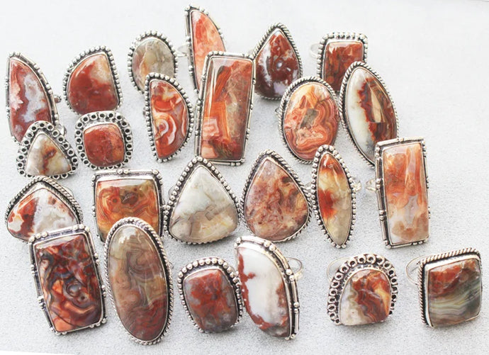 Damenringe Crazy Lace Achat Kristall handgefertigte Ringe Schmuck für Großhandelslose