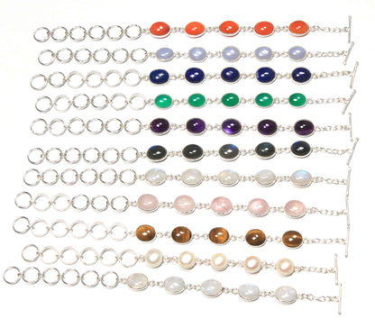 Lot de bracelets en chaîne Bazel faits à la main en cristal assortis pour femmes, bracelets plaqués argent multicolores en gros