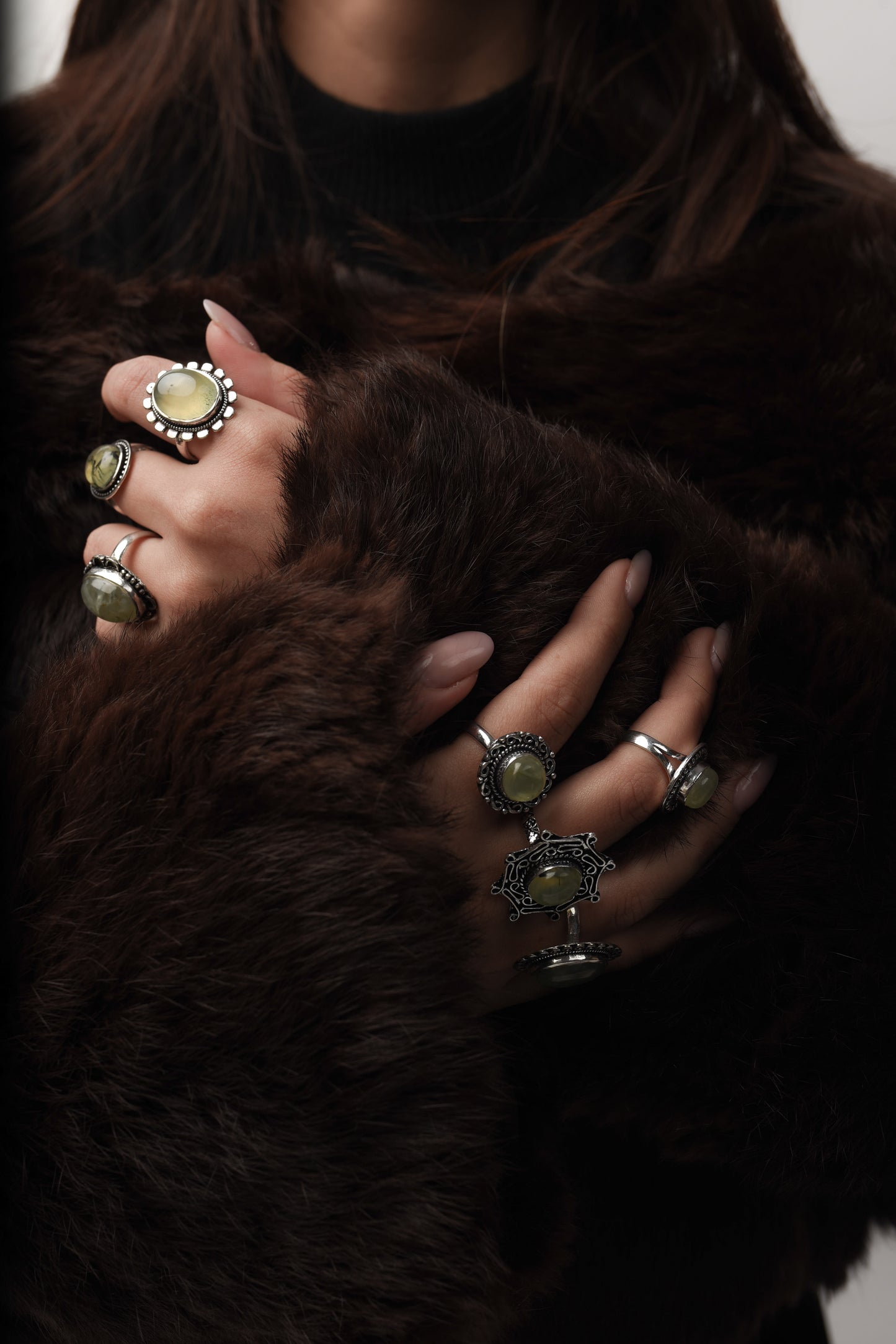 Amethyst &amp; Mondstein Kristall Handgemachte Ringe für Frauen Schmuck Großhandelslot für Massenverkauf