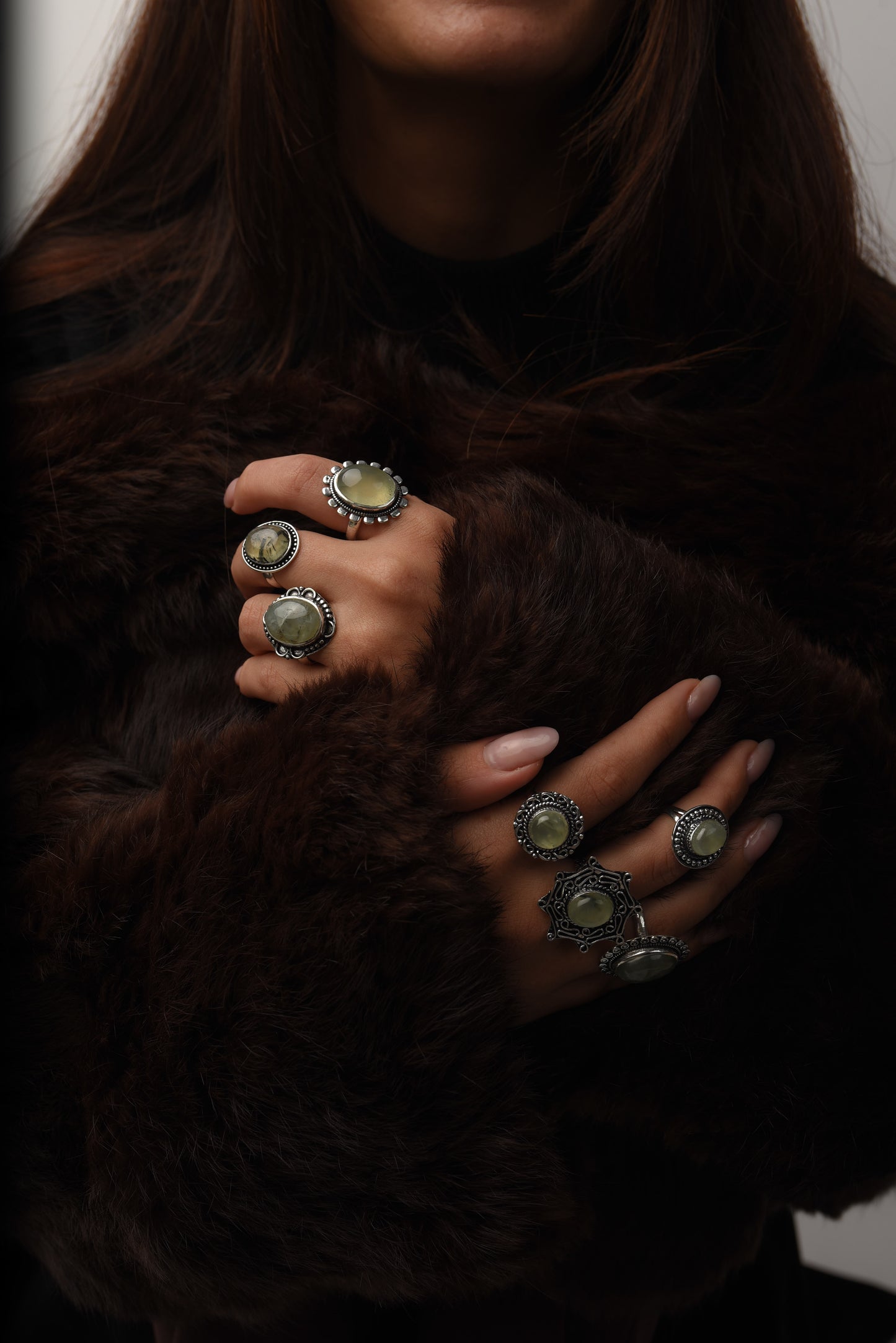 Amethyst &amp; Mondstein Kristall Handgemachte Ringe für Frauen Schmuck Großhandelslot für Massenverkauf