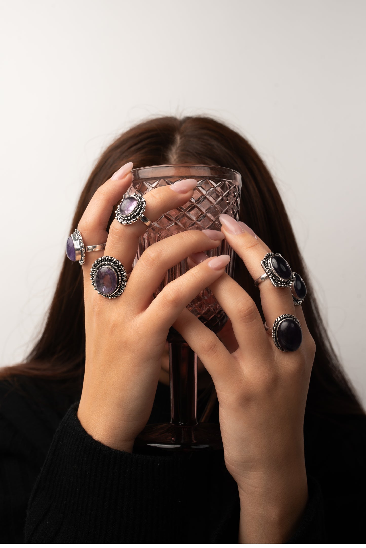Amethyst Rings for Women – Silver-Plated Brass Jewelry, Handmade, Wholesale Prices