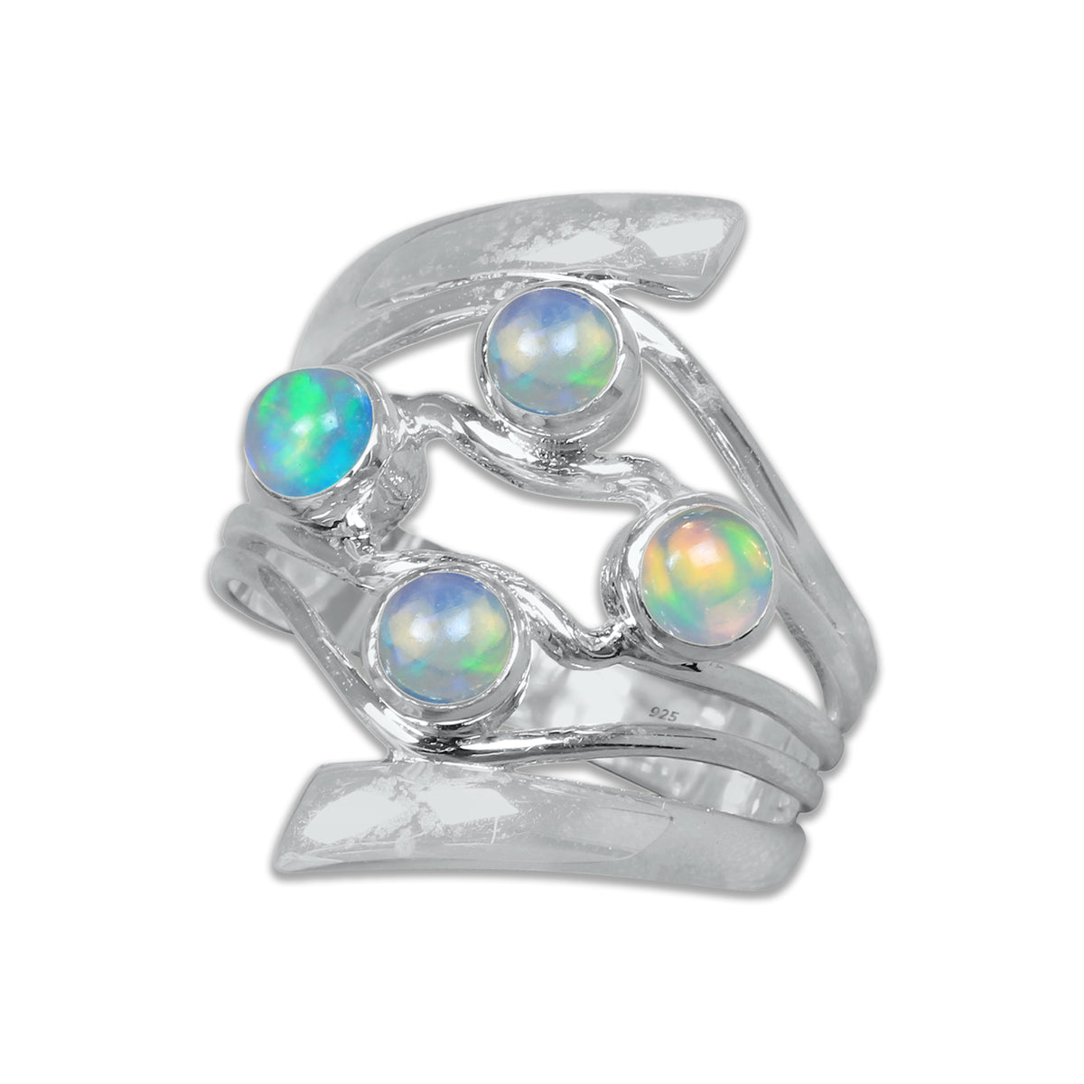 Quad Gemstone Ring – 925 Sterling Silver Ring with 4 Natural Stones | Made to Order
