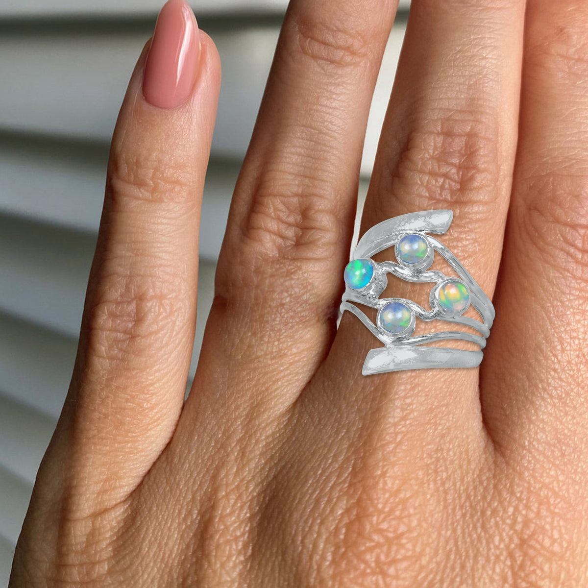 Quad Gemstone Ring – 925 Sterling Silver Ring with 4 Natural Stones | Made to Order