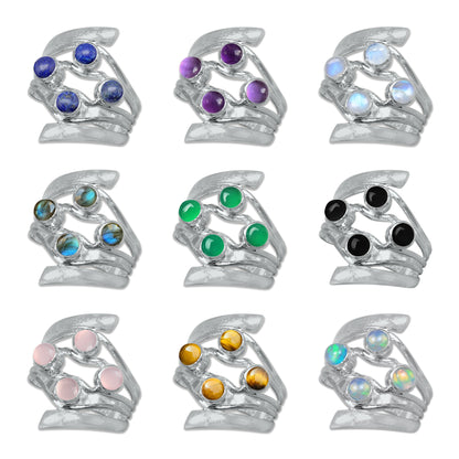 Quad Gemstone Ring – 925 Sterling Silver Ring with 4 Natural Stones | Made to Order