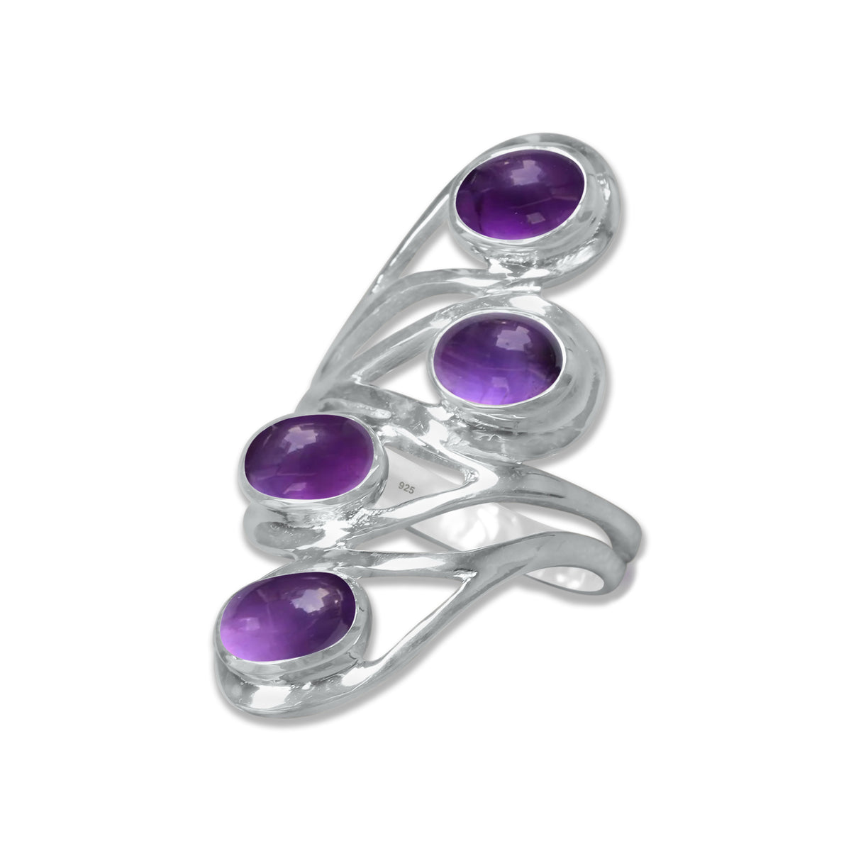Cascade Ring – Handmade Sterling Silver Ring with Four Natural Gemstones | Made to Order