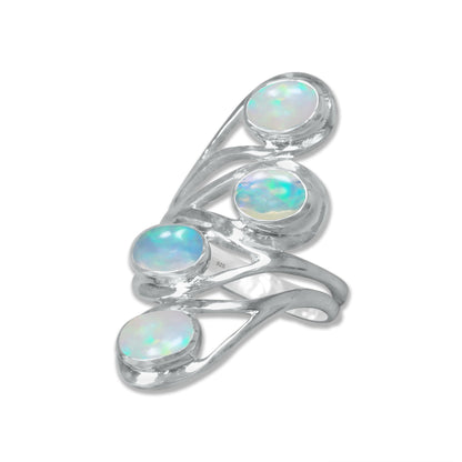 Cascade Ring – Handmade Sterling Silver Ring with Four Natural Gemstones | Made to Order